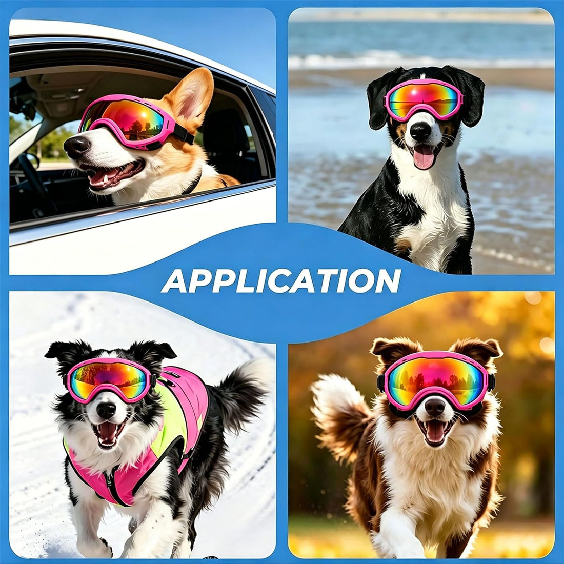 Dog Goggles for Medium Large Breed UV Protection Windproof Anti-Fog