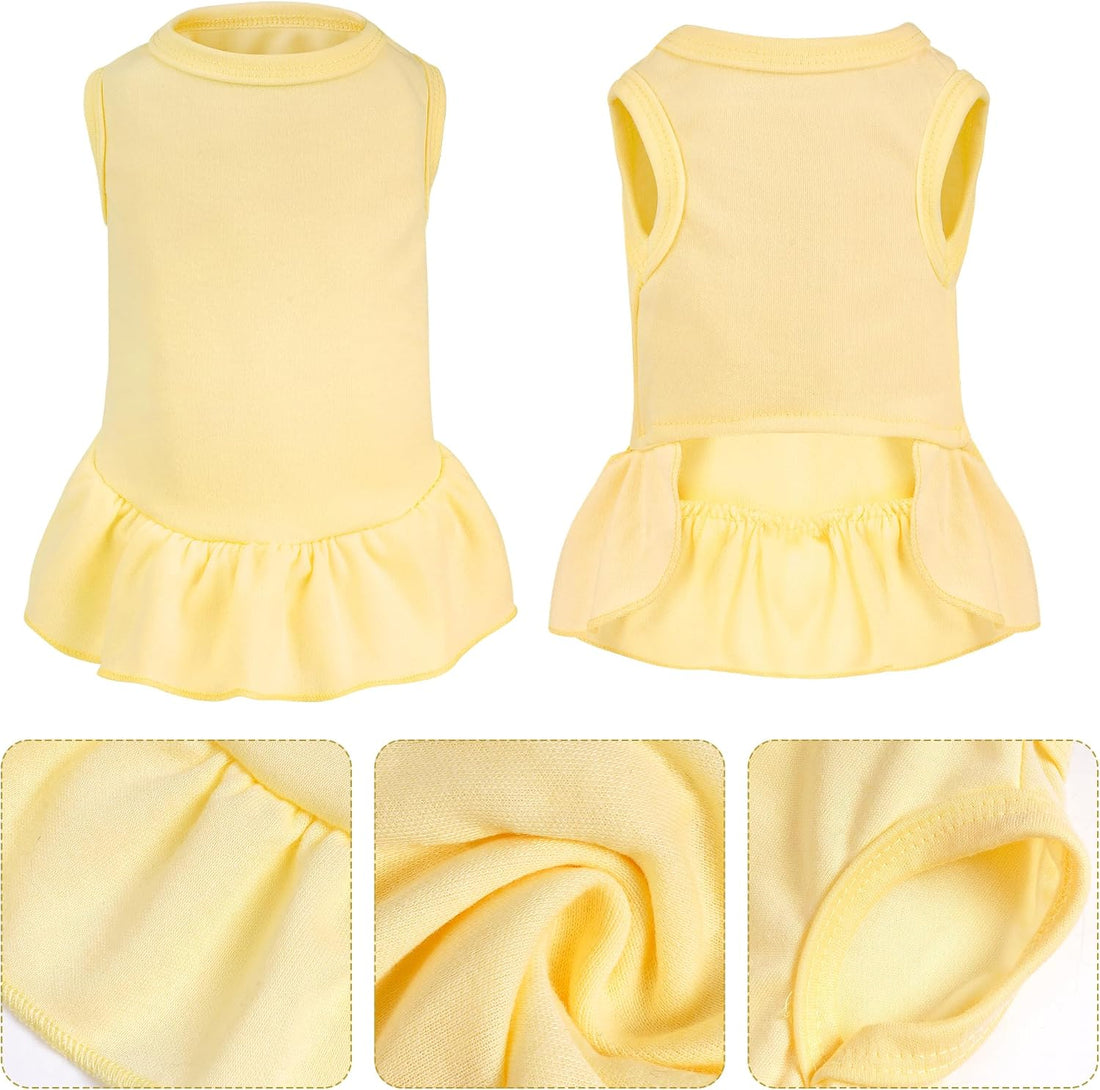 2 Pcs Dog Dress Cute Cat Skirt Solid Color Summer Clothes for Small