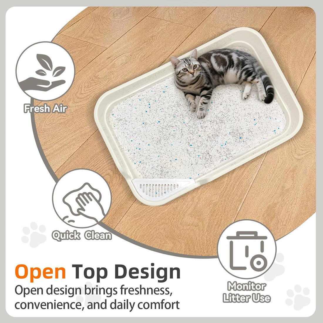 Extra Large Litter Box with Low Entry,Jumbo Cat Litter Box for Kitty