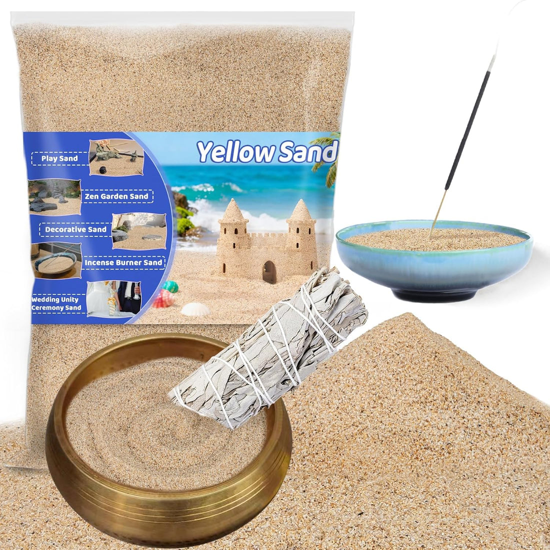 RAINFLOW 15oz Fine Yellow Sand for Crafts