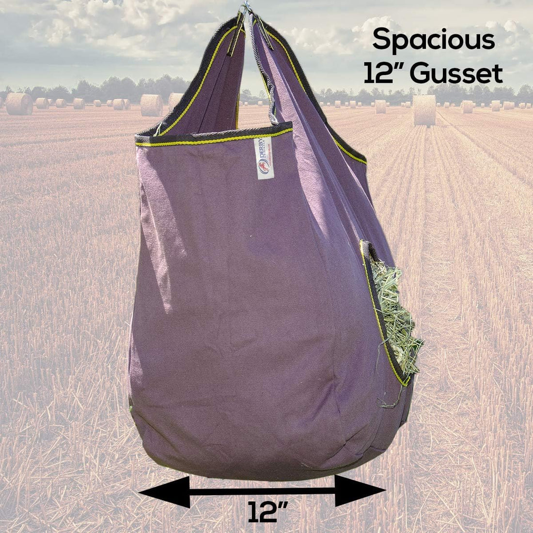Derby Originals Large 24 OZ Canvas Horse Hay Bag 2 Sided Combo Design