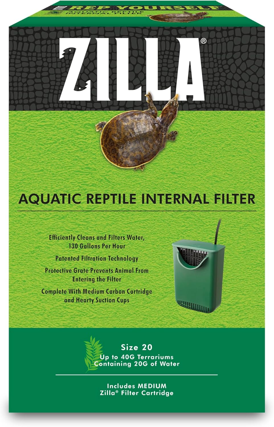 Zilla Aquatic Reptile Internal Filter for Turtles and Amphibians