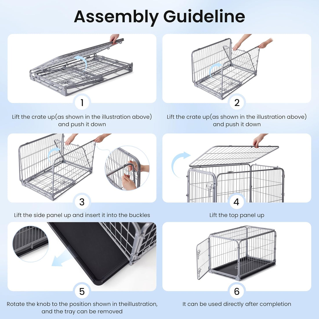 ZOMISIA Collapsible Dog Crate for Medium Dogs