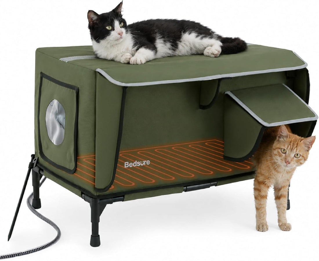 Bedsure ReflexHeat™ Heated Feral Weatherproof Outdoor Cat House