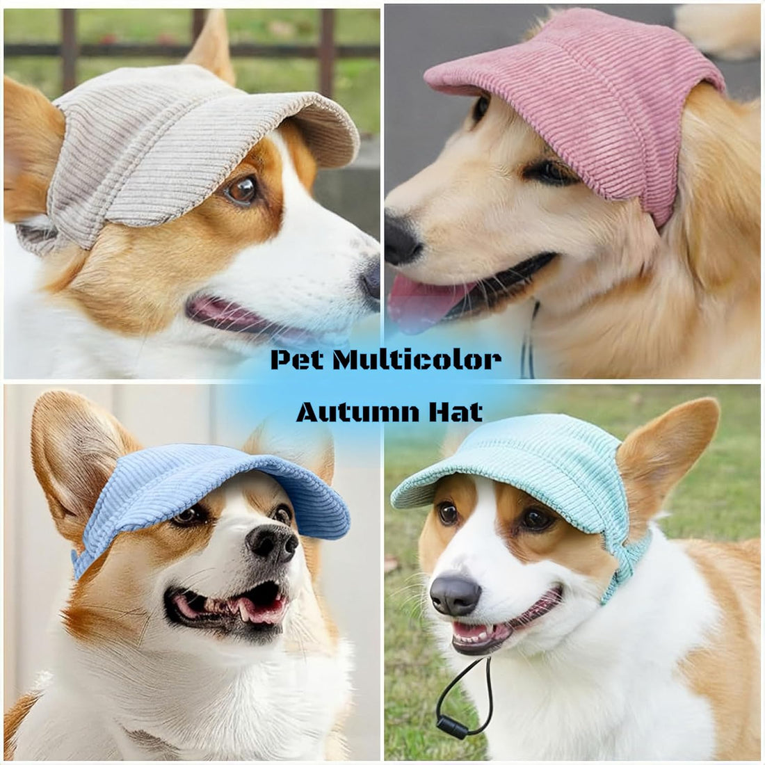 Dog Baseball Cap with Ear Holes,Breathable UV Protection Dog Sun