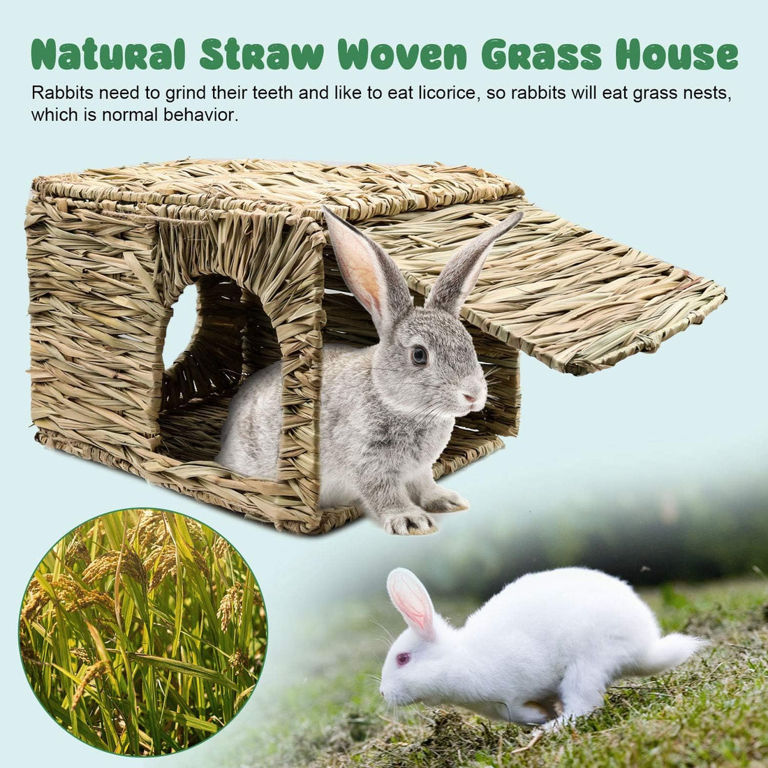 BWOGUE Extra Large Grass House for Rabbits