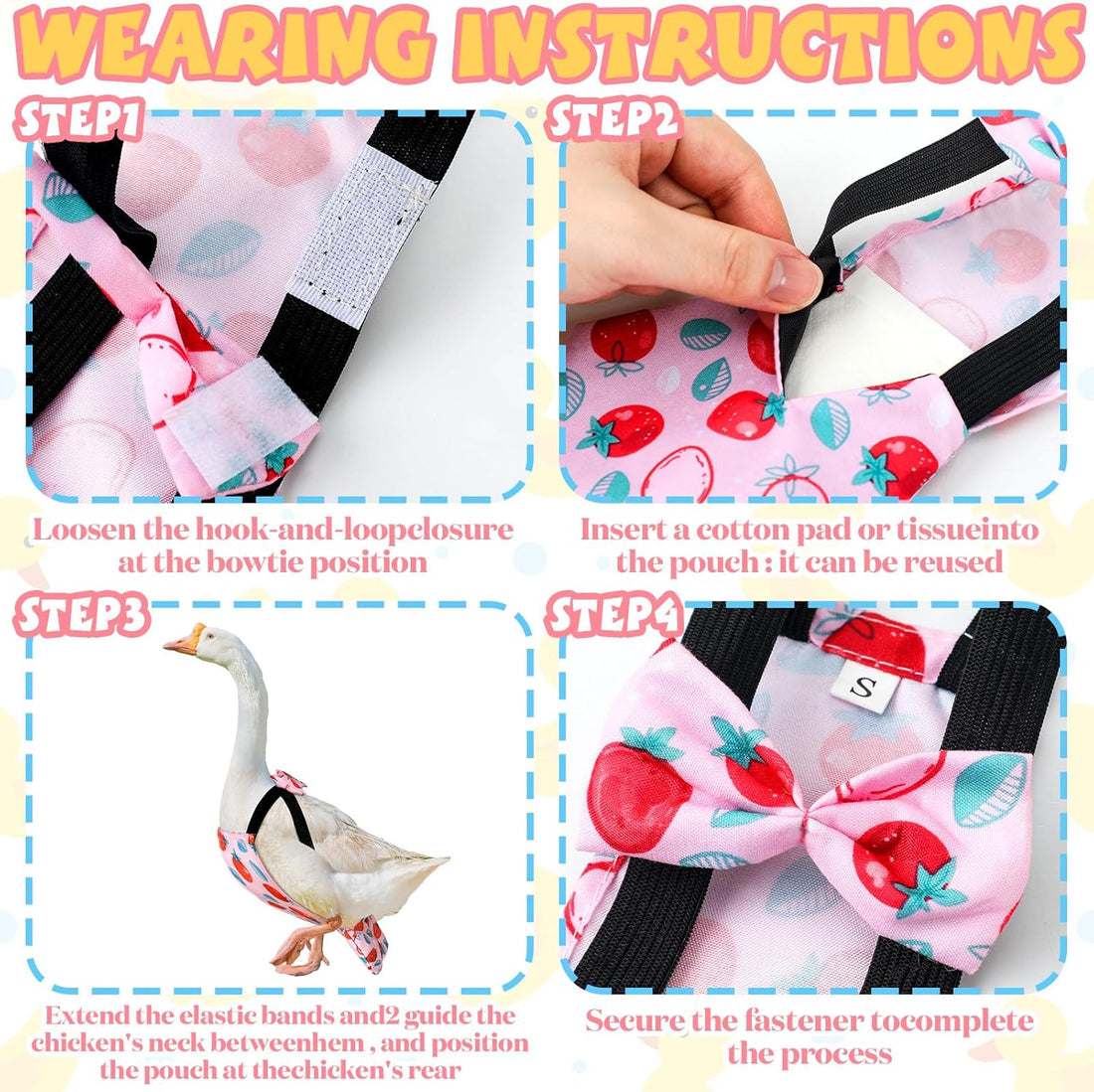 DoubleFill 6 Pcs Chicken Diapers for Indoor Chickens