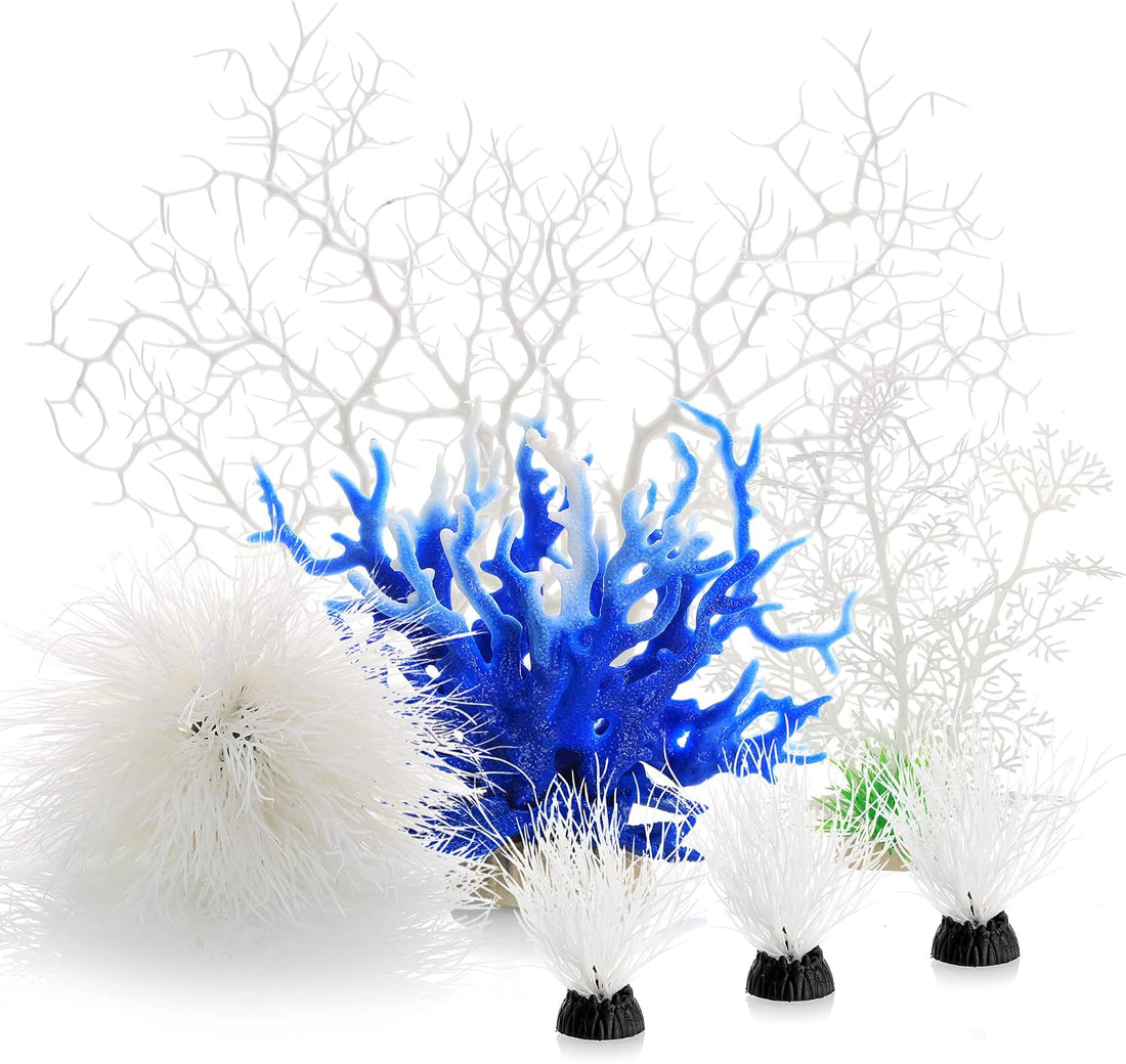 MyLifeUNIT Aquarium Plants, 7 Pack Artificial Coral Ornament for Fish