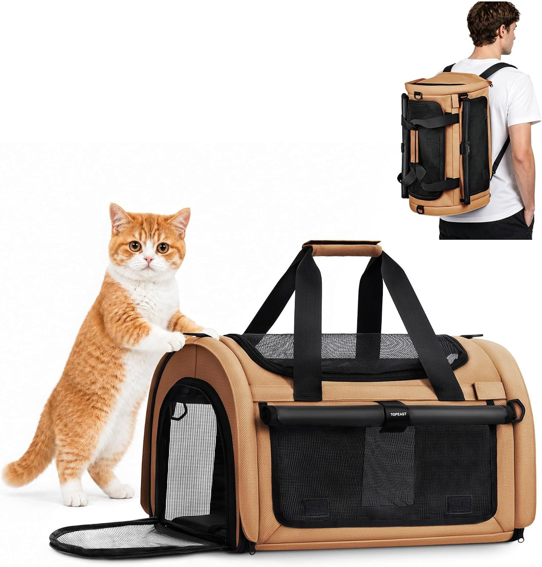 Backpackable Cat Carrier 17"x11"x11"