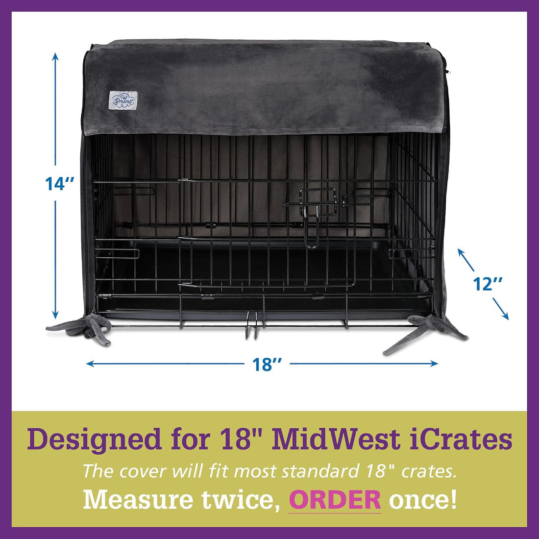 Pet Dreams Dog Crate Cover, Pink, X Small, 18"