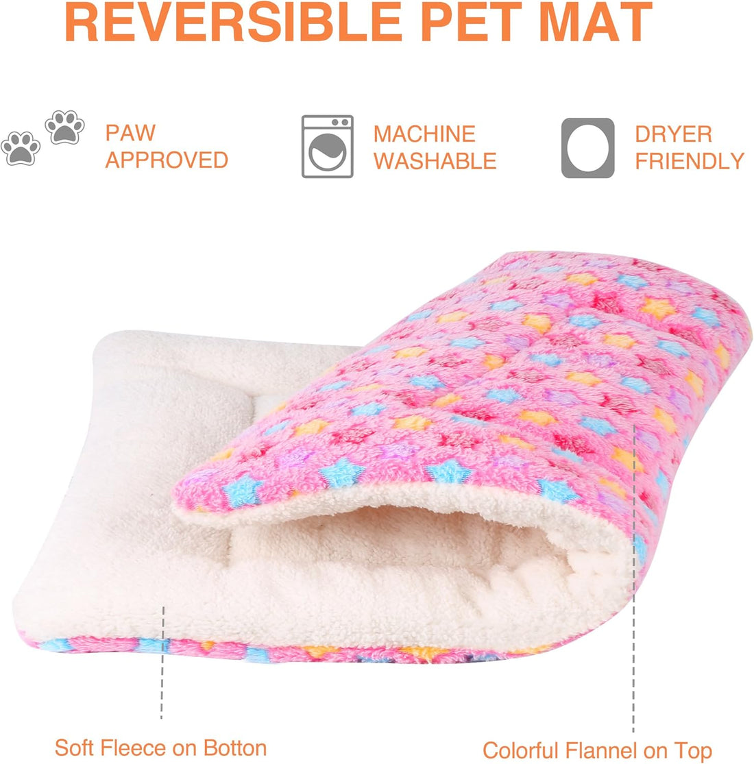 Mora Pets Dog Bed Crate Pad Ultra Soft Pet Bed with Cute Star Print