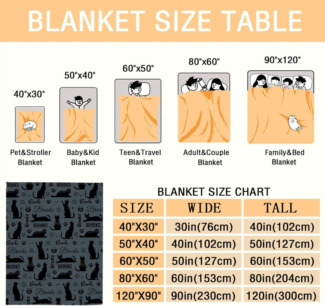 Custom Black Cat Blanket,Personalized Blankets,Custom Blanket