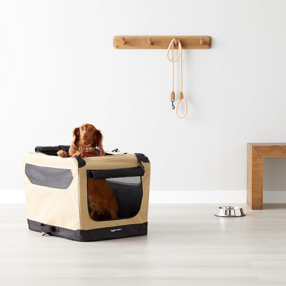 Portable Folding Soft Dog Crate, Double Door