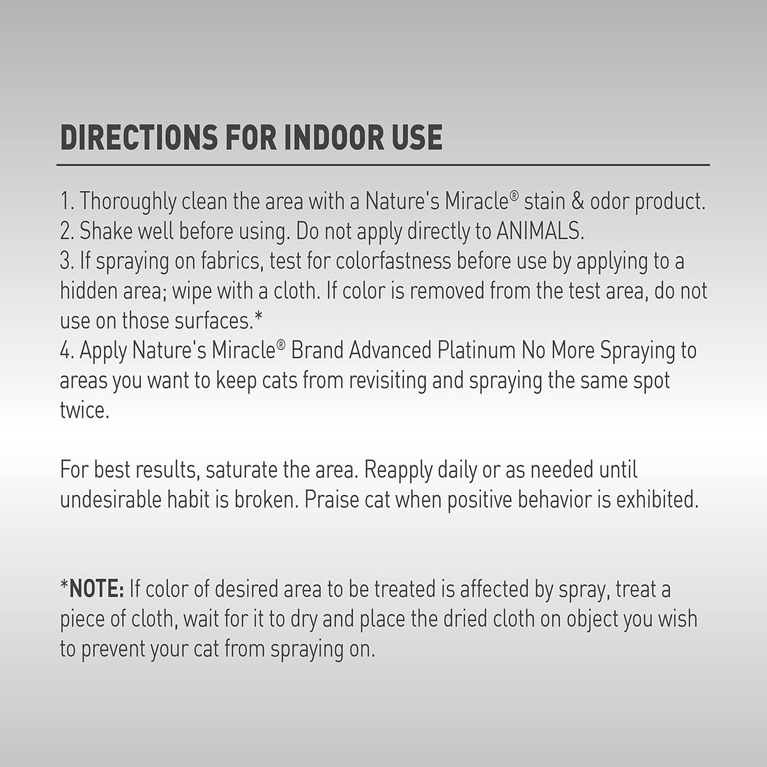 Nature’s Miracle Advanced Platinum No More Spraying, 128 Ounces