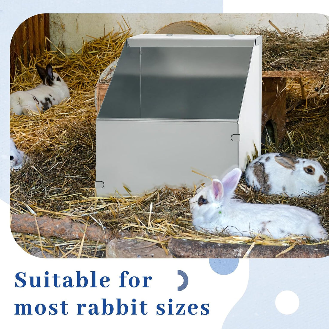 1 Pcs Galvanized Metal Rabbit Nesting Box, 14.5 * 8.5 * 8 Inch