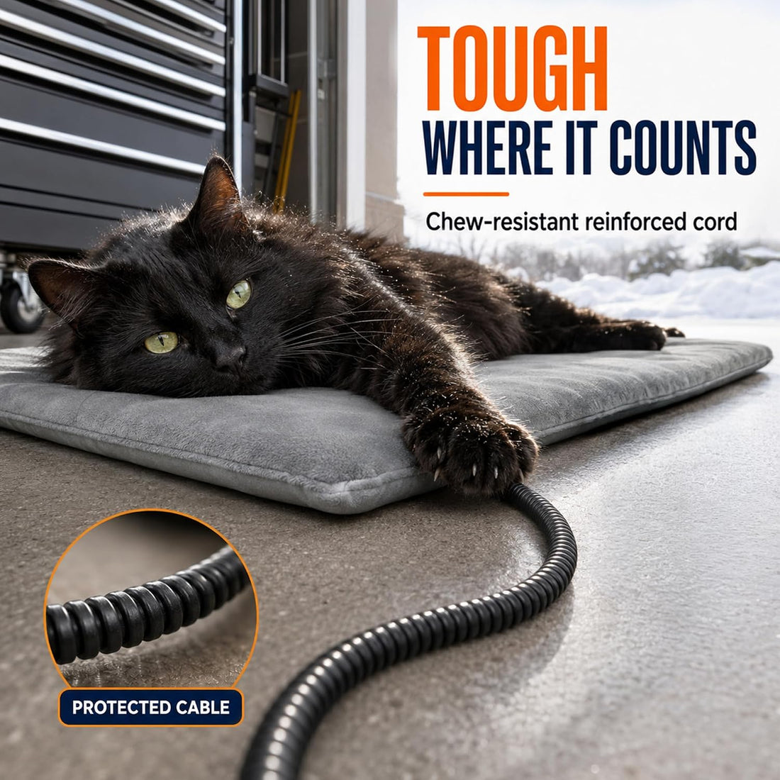 PETNF Outdoor Heated Pet Pad with Adjustable Temperature Control Box