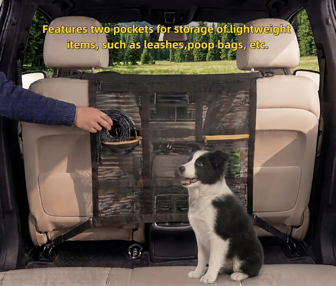 Universal Dog Car Barrier for SUV, Truck & Sedan, Double-Layer Car Net
