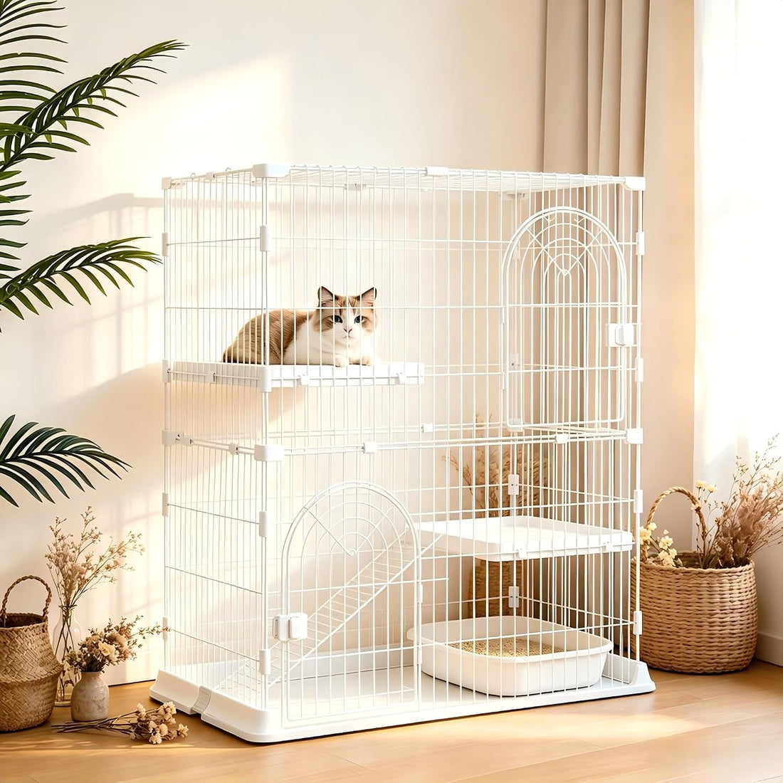 Cat Cage for Indoor Cats, DlY Catio & Cat Playpen with Escape-Proof