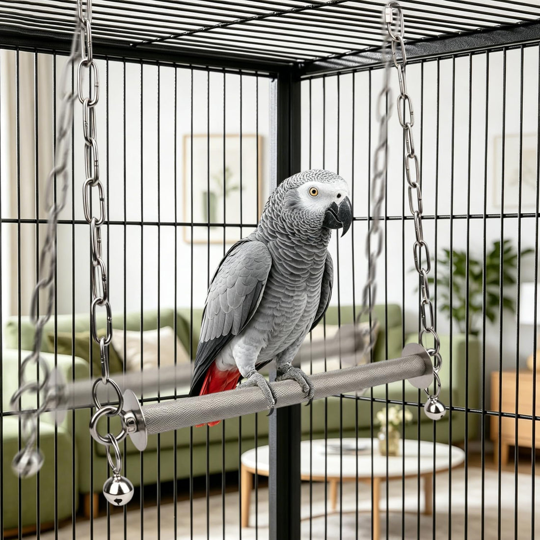 Litewoo Stainless Steel Large Bird Swing Perch Stand Toy for Parrot