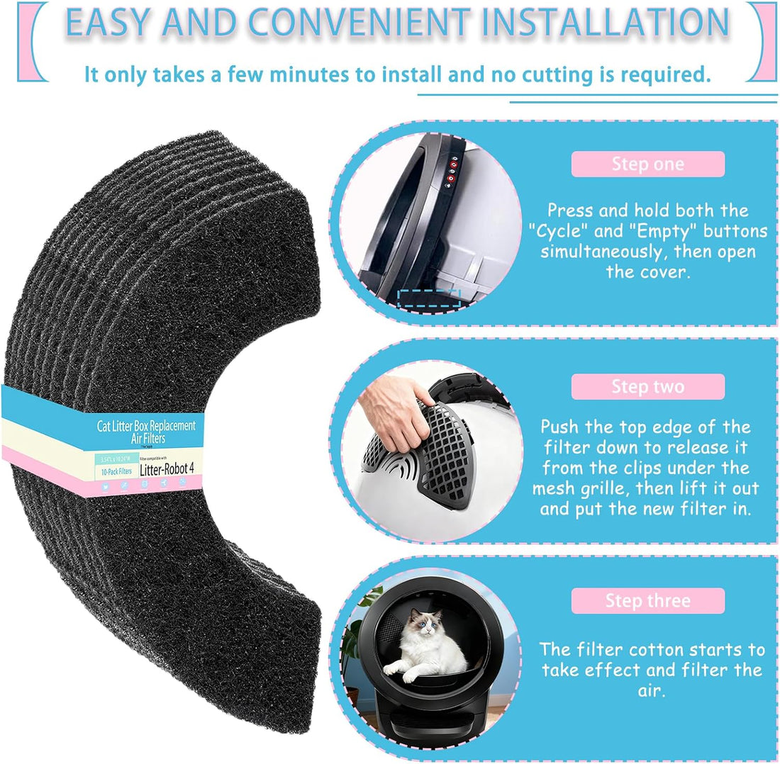 10 Pack Carbon Filters Compatible with Litter Robot 4,Cat Litter Box