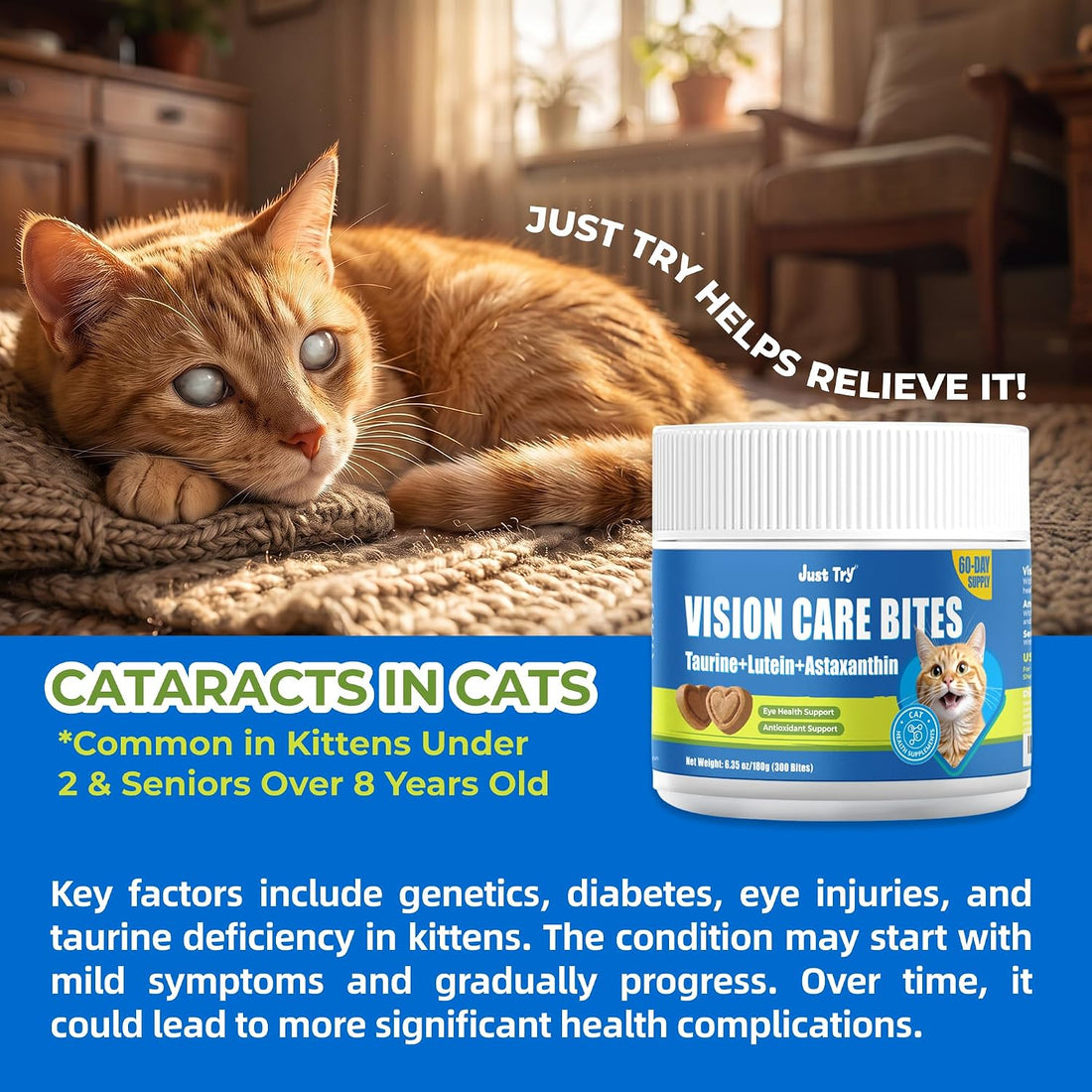 Just Try Eye Support with Taurine for Cats