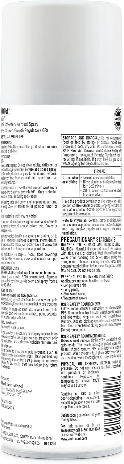 Zodiac Carpet & Upholstery Aerosol Spray, 16-ounce