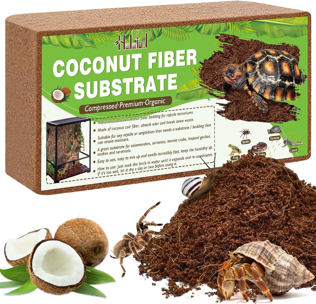 Halatool 2 Pack Compressed Coconut Fiber Substrate for Reptiles