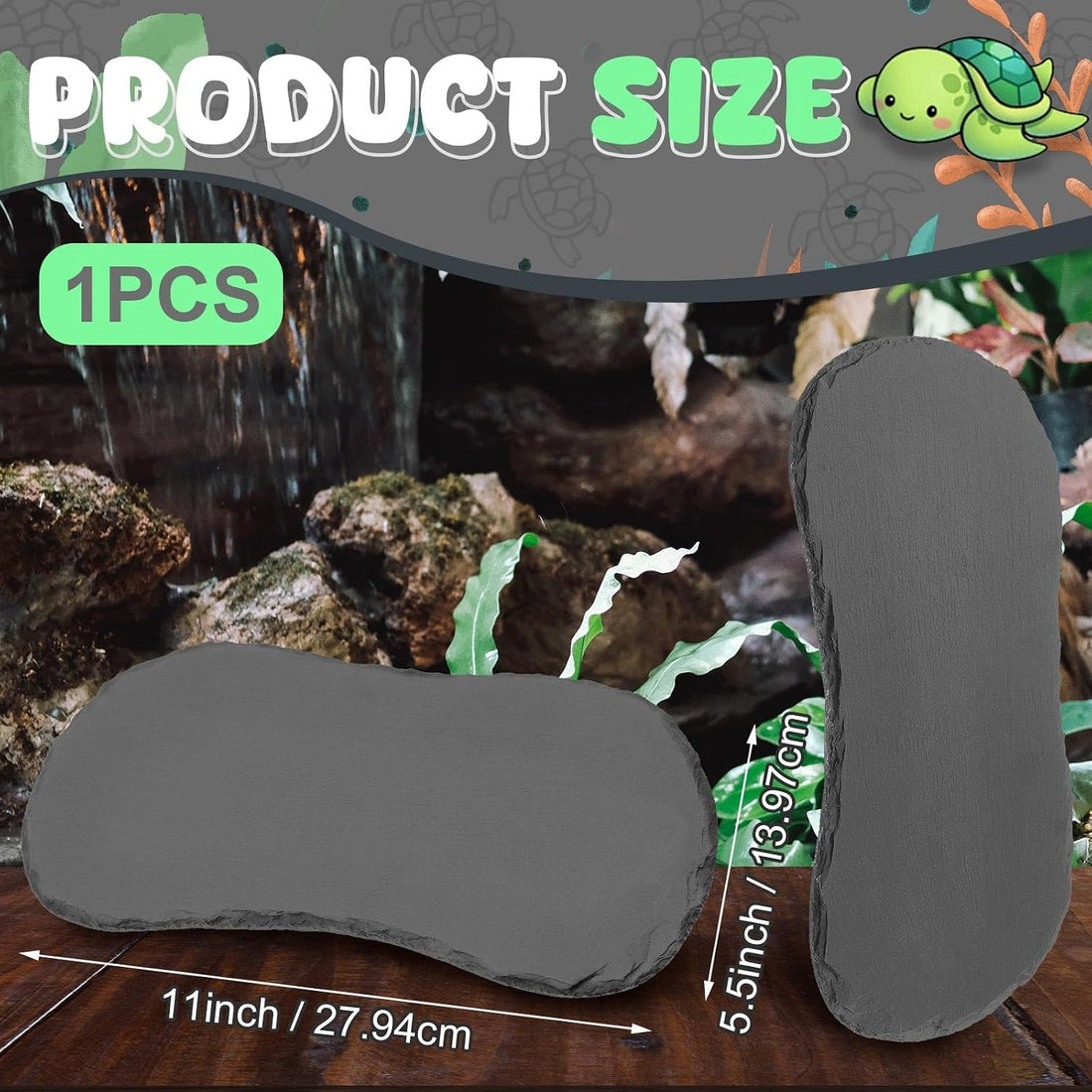 Shinylin 1 Pack Reptile Basking Platform Tortoise Slate Rock