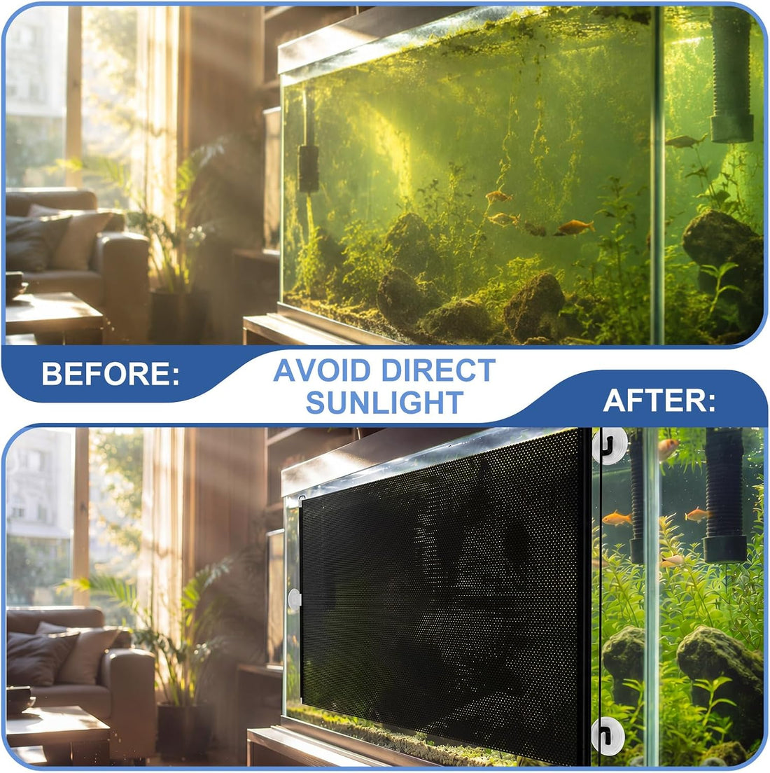 Mifoci Aquarium Light Blocker Retractable Fish Tank Background
