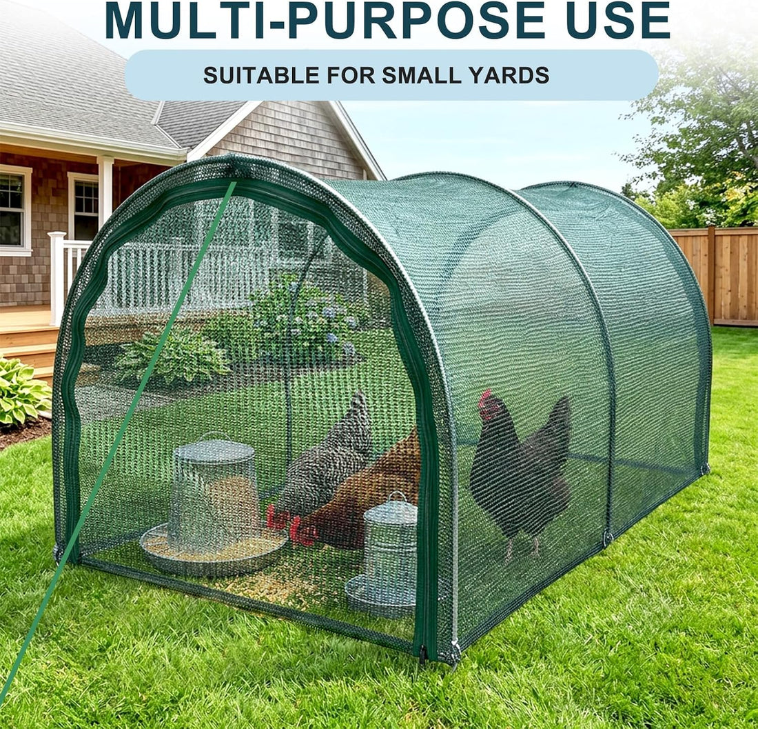 Foldable Chicken Run No Assembly Portable Tunnel for Yard 79 * 30 *