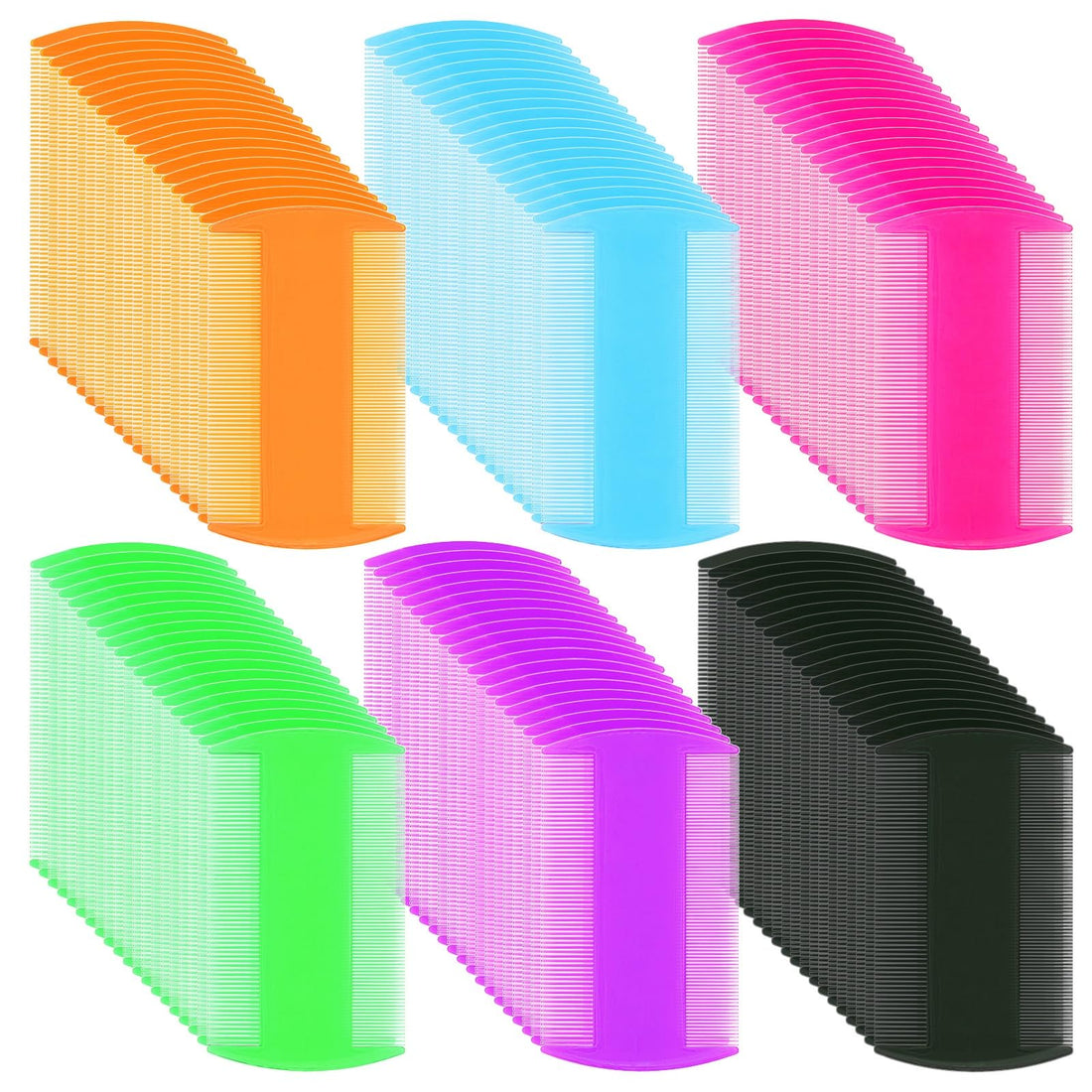 Pumtus 120 Pack Plastic Flea Lice Combs, Fine Tooth Flea Tick Comb