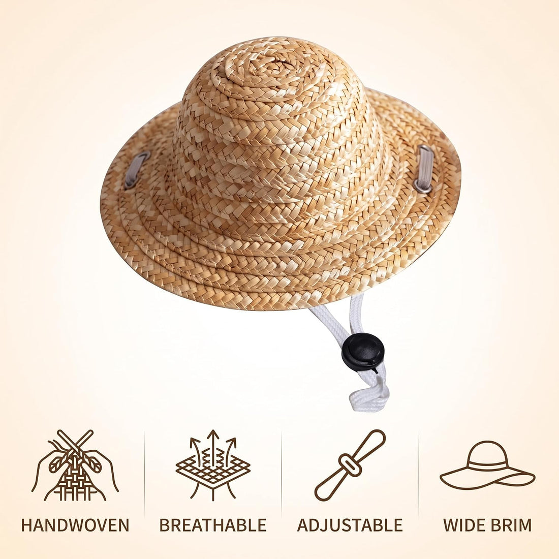 1Pc Novelty Summer Adjustable Pet Dog Outdoor Straw Hat Puppy Small