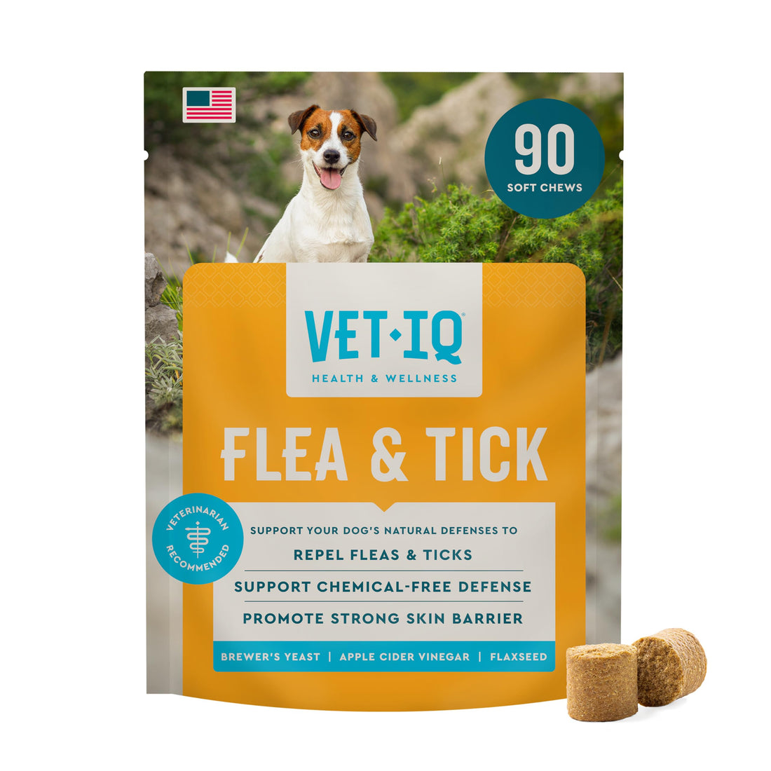 VetIQ Flea & Tick Support for Dogs, Flea and Tick Chewable