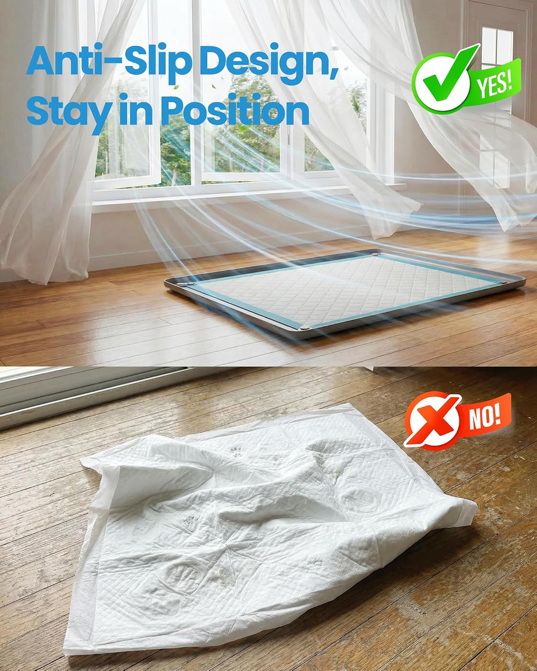 Pee Pad Holder for Dogs - 24" x 24" Non-Slip Silicone Puppy Potty