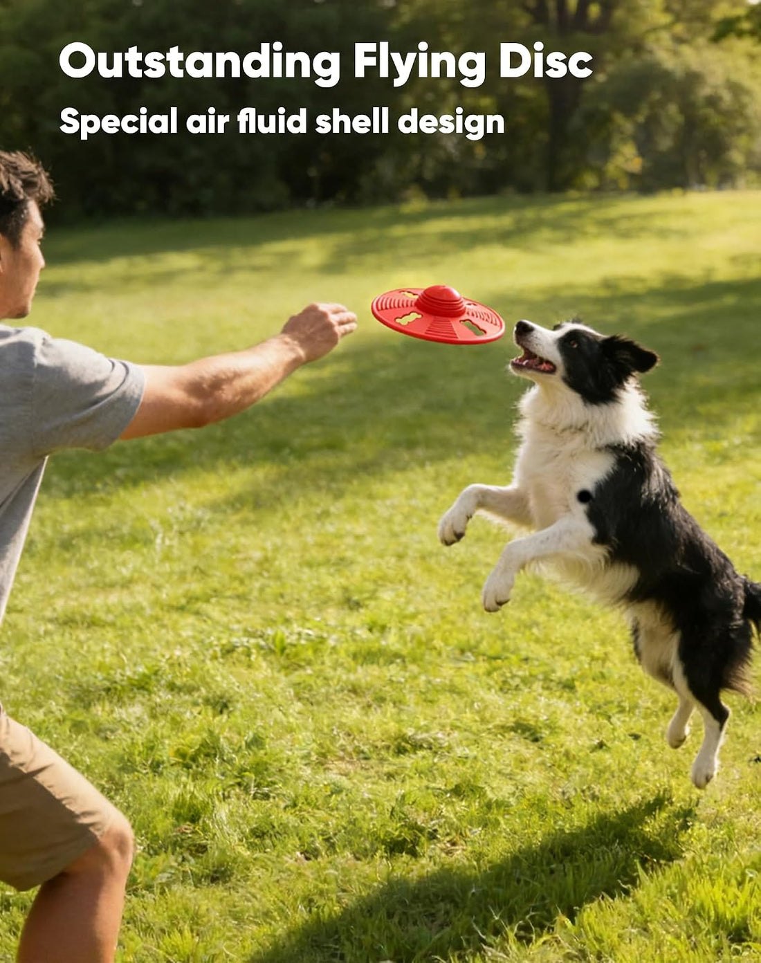 Squeaky Natural Rubber Dog Flying Disc/Frisbee/Flyer with Black Ball
