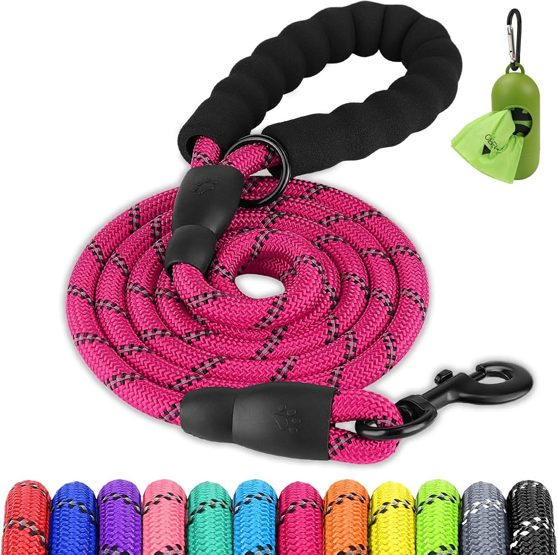 Joytale Rope Dog Leash for Medium Large Dogs, Padded Handle, 6FT