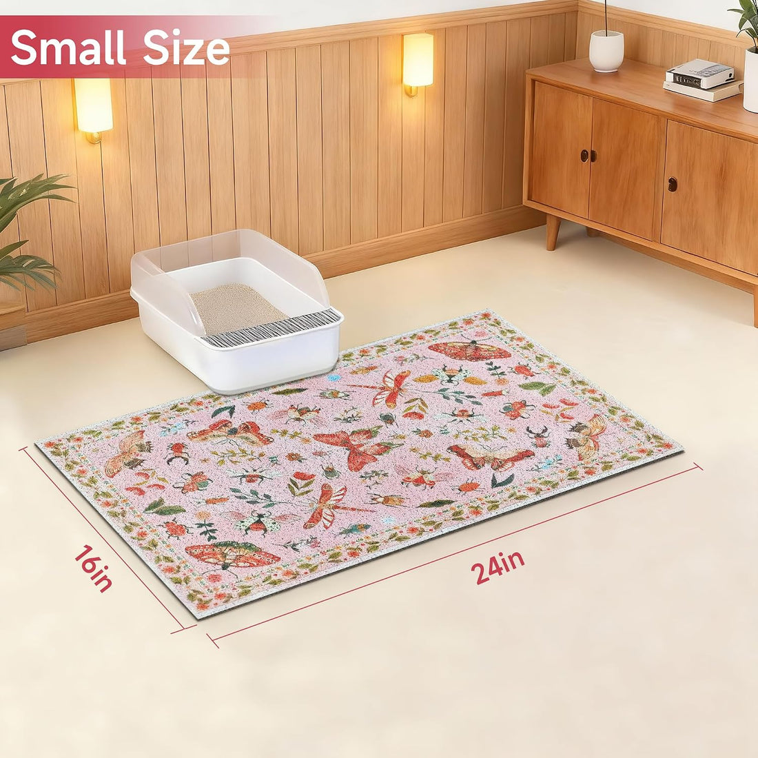 Cat Litter Mat, 24" x 16" Litter Mat, Traps 100% Cat Litter