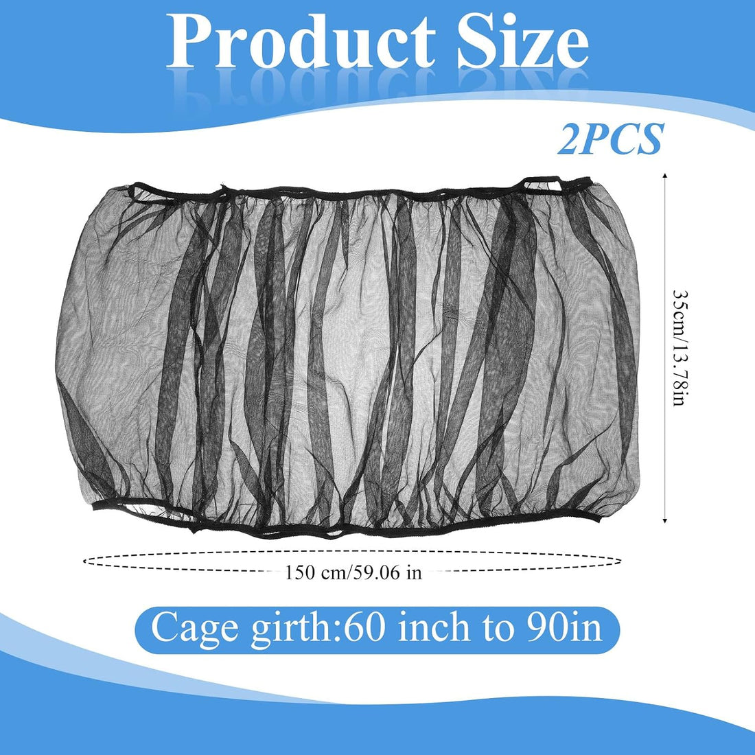 2 PCS Bird Cage Skirt, Elasticity Bird Cage Net for Seed Catcher