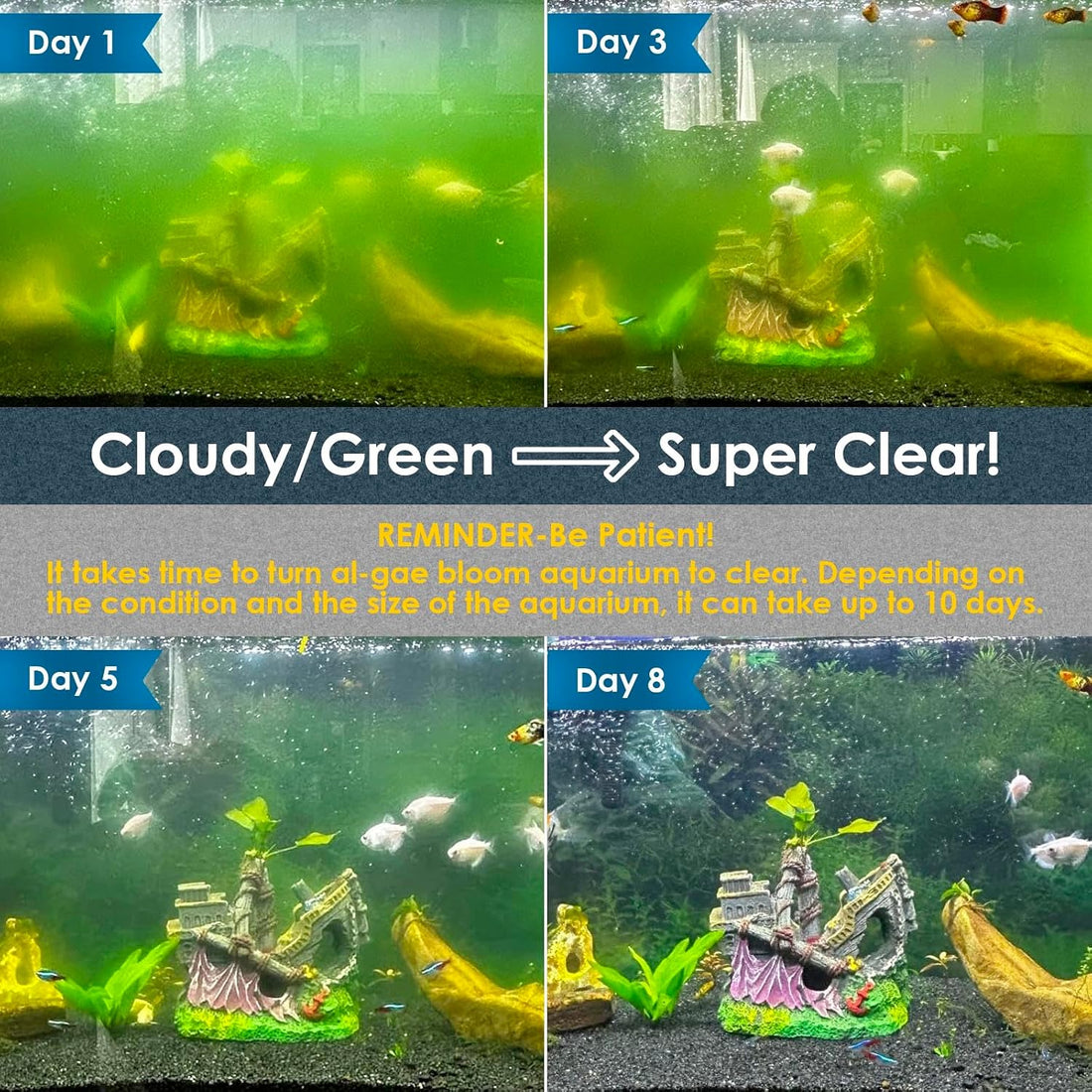 U - V Aquarium Filter for Green Water Cleaning with Aeration/Rainfall
