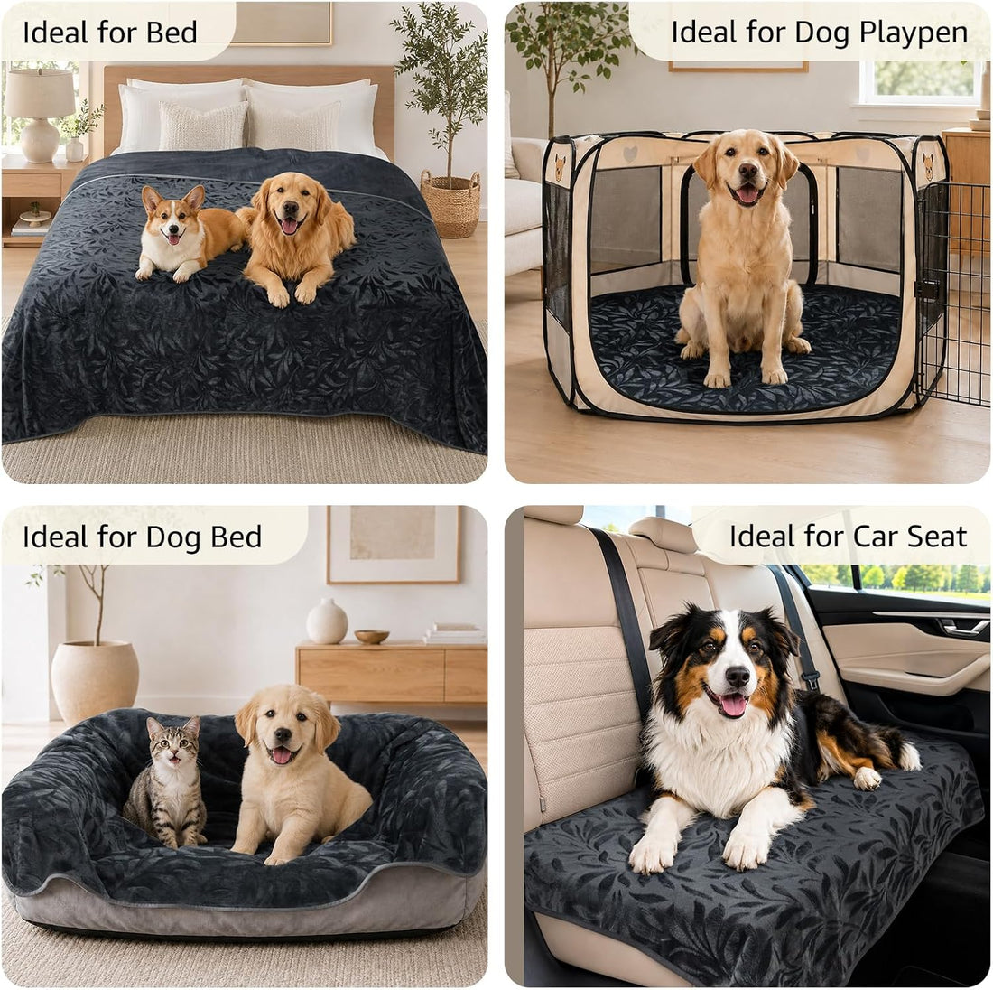 LOOBANI Waterproof Pet Blanket for Couch, Soft Flannel Couch Cover