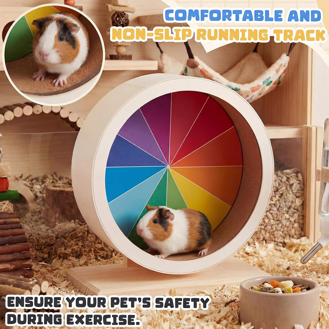 Geelin 9 Inch Hamster Wooden Silent Wheel