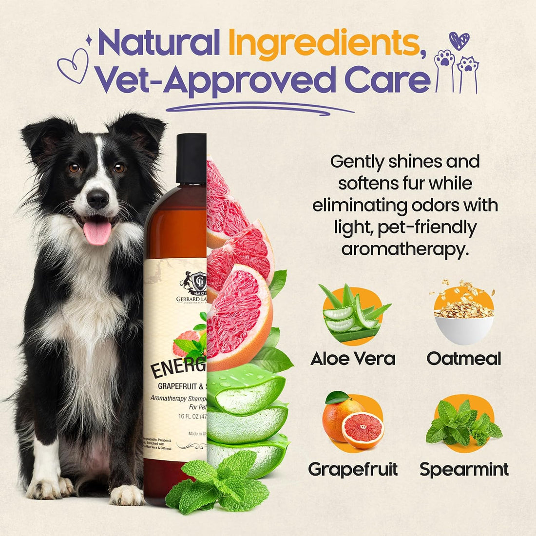 Dog Shampoo and Conditioner Energizing Grapefruit & Spearmint 16 Oz