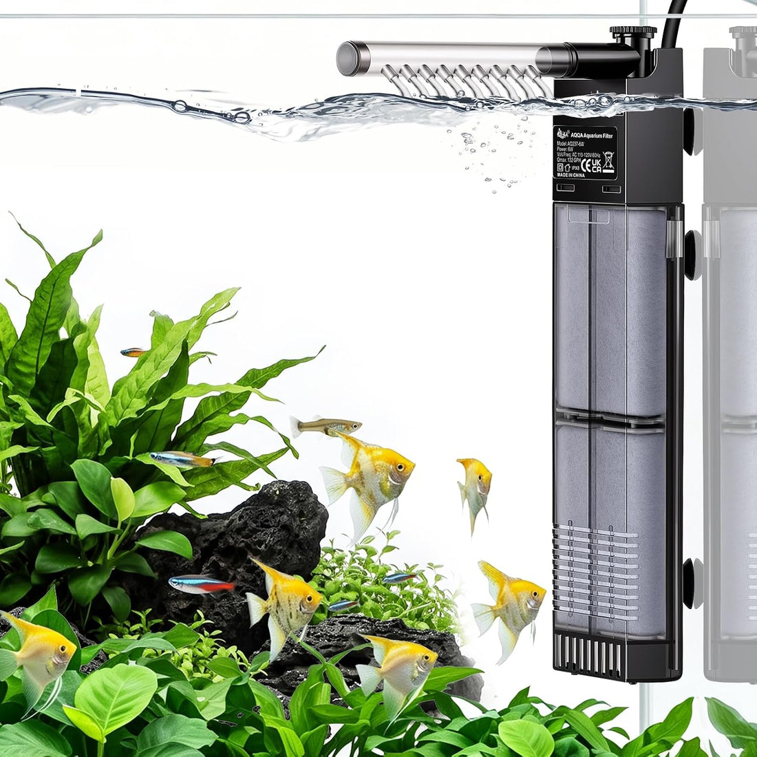 AQQA Aquarium Internal Filter for 2-10 Gallon