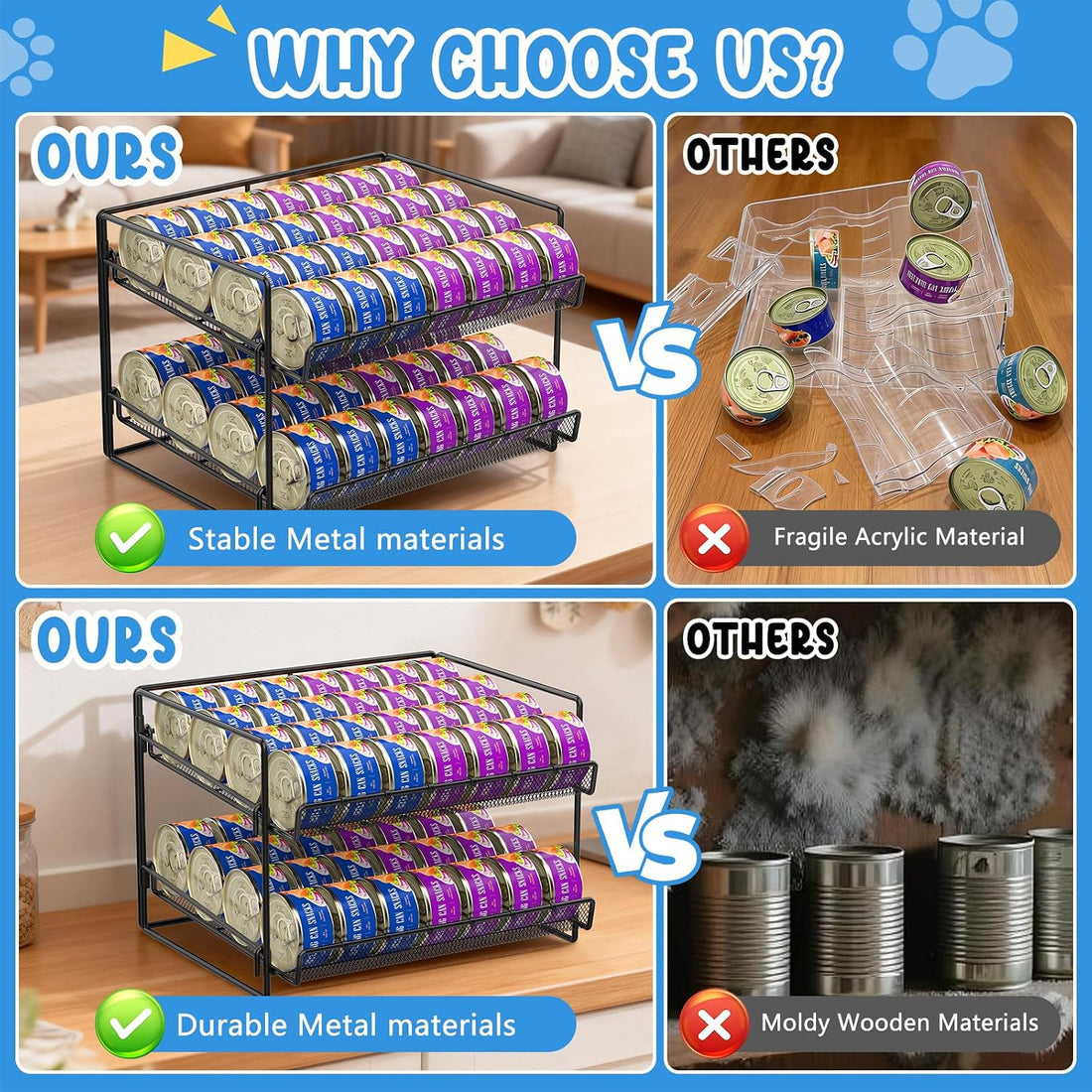 Cat Food Can Organizer, Can Organizer for Pantry