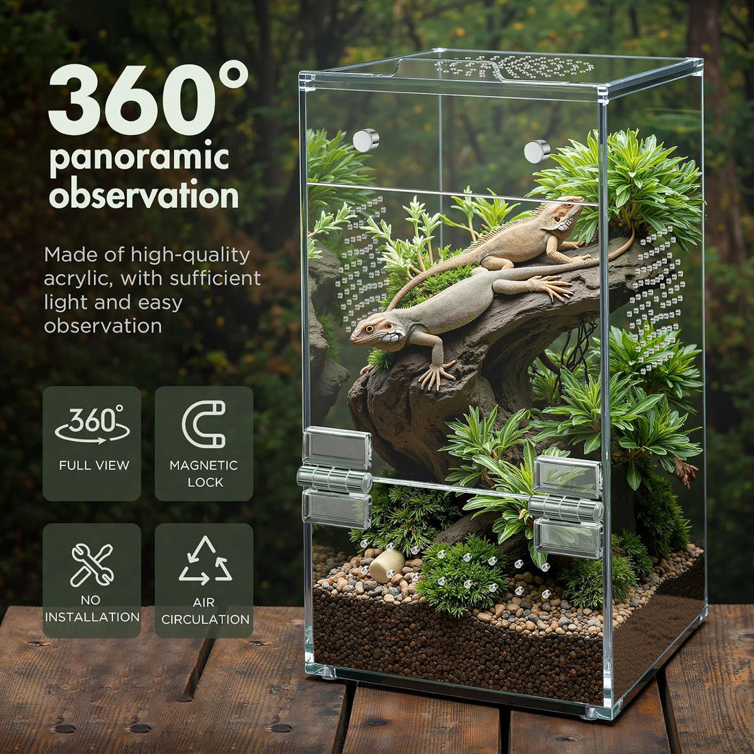 Pre-Assembled Jumping Spider Enclosure, All-Side Ventilation
