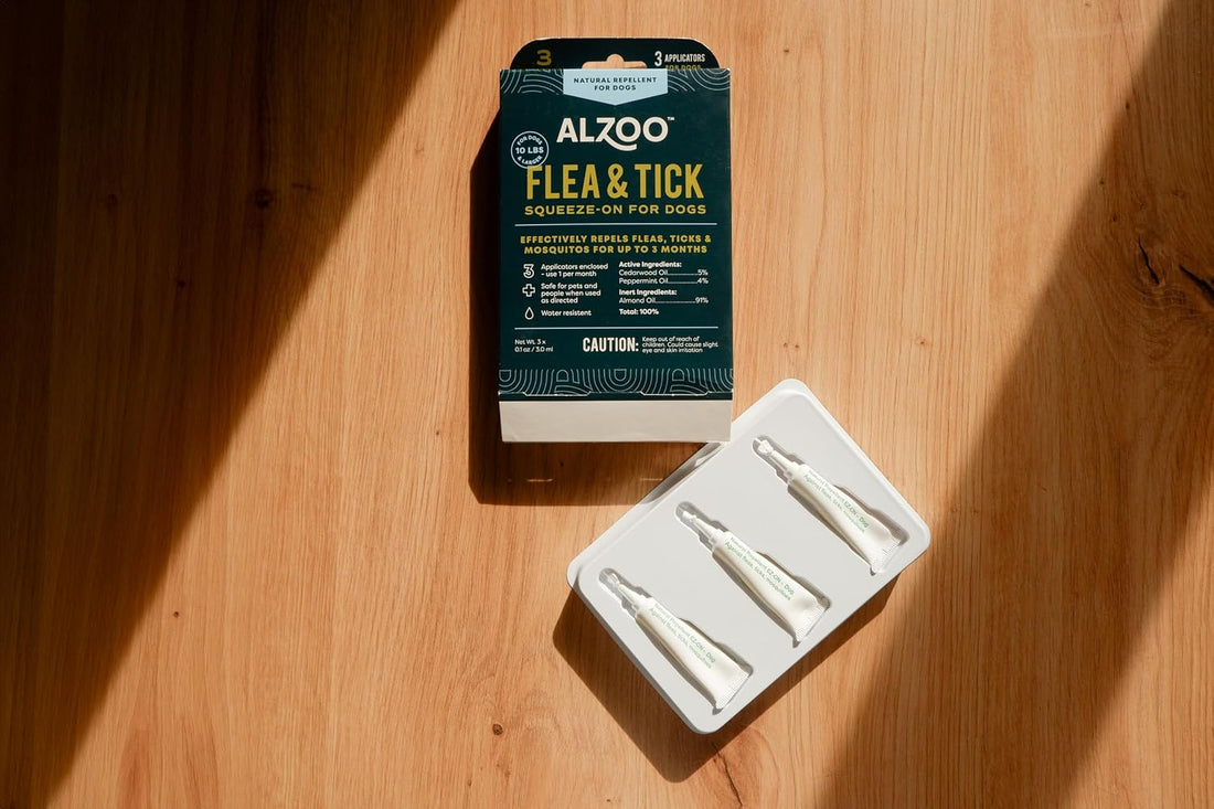 ALZOO Flea & Tick Squeeze-On + Spray Kit for Dogs