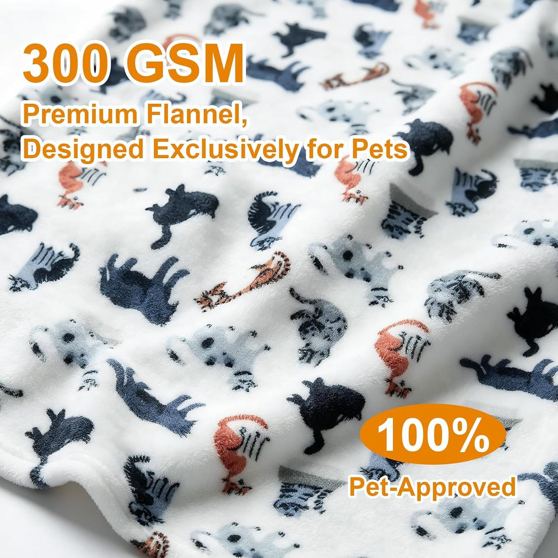 Cat Print Blanket for Indoor Cats Flannel, Kitten Throw Blankets