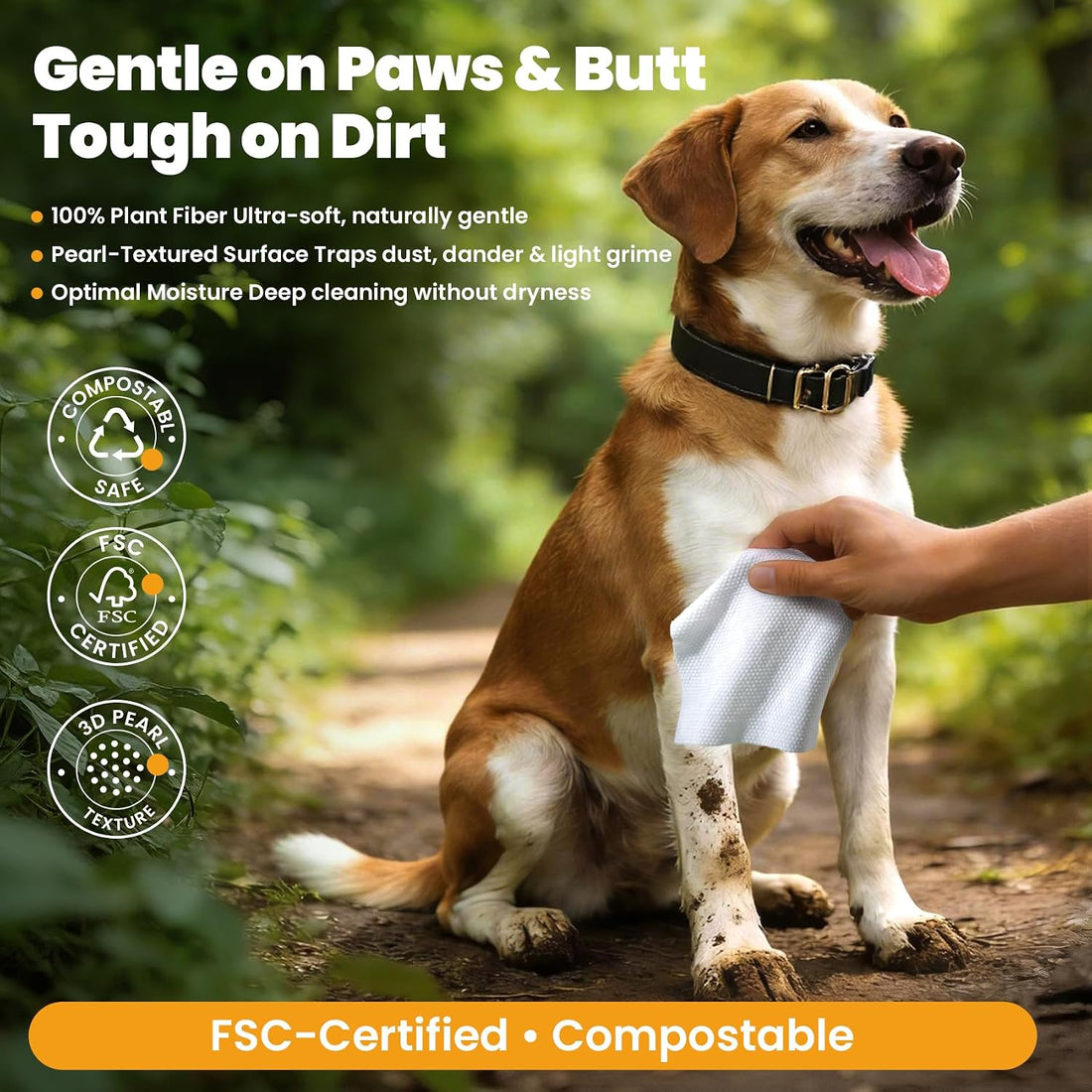 200 Count Dog Wipes & Cat Wipes | Hypoallergenic, pH Balanced for Paws