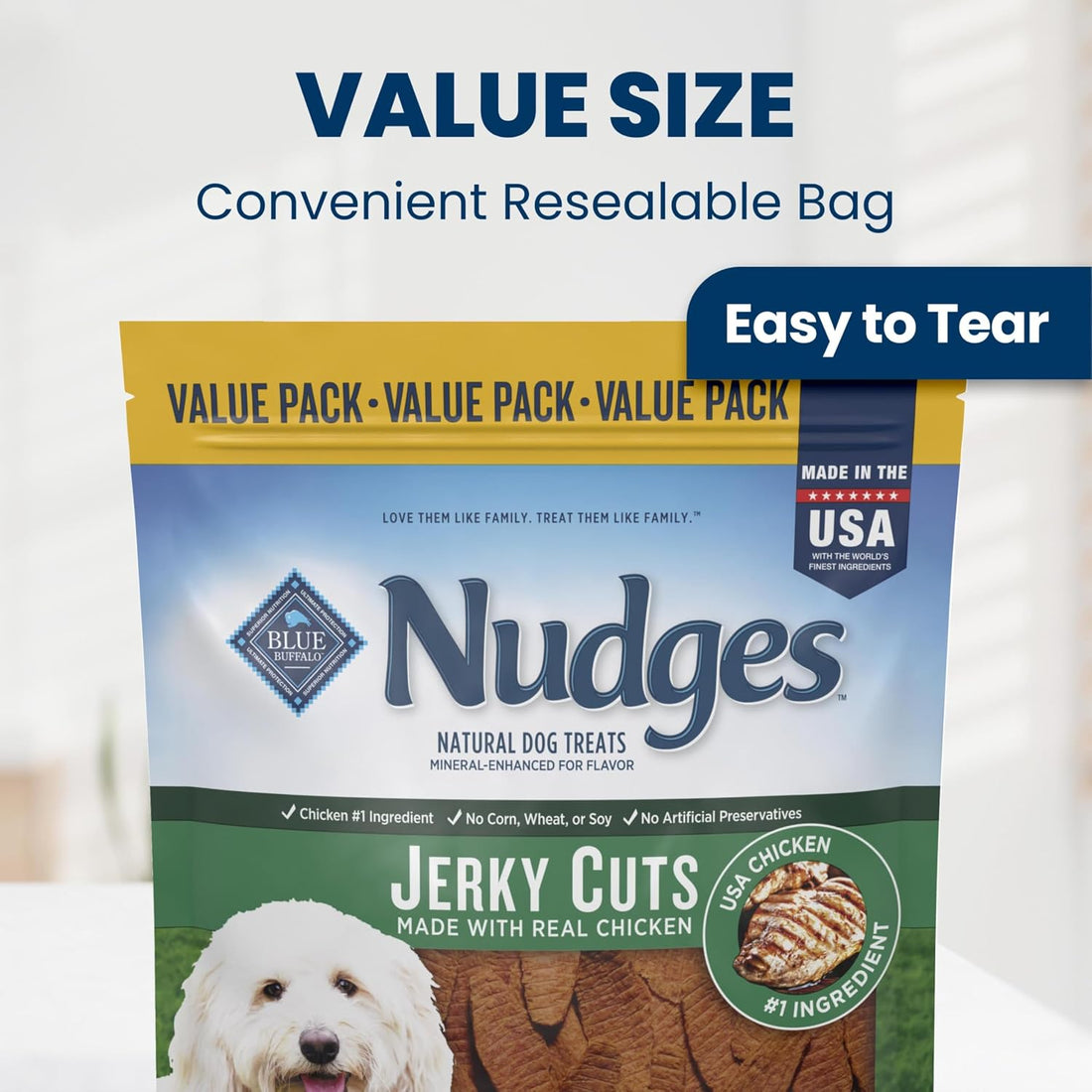 Blue Buffalo Nudges Chicken Jerky Cuts Natural Dog Treats