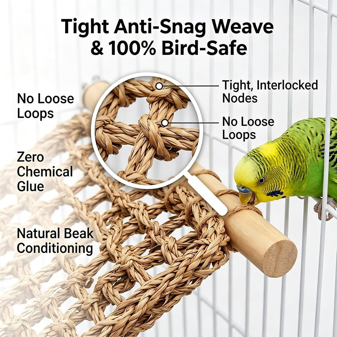 Bird Seagrass Mat Parrot Climbing Net Ladder Bridge Chew Toy